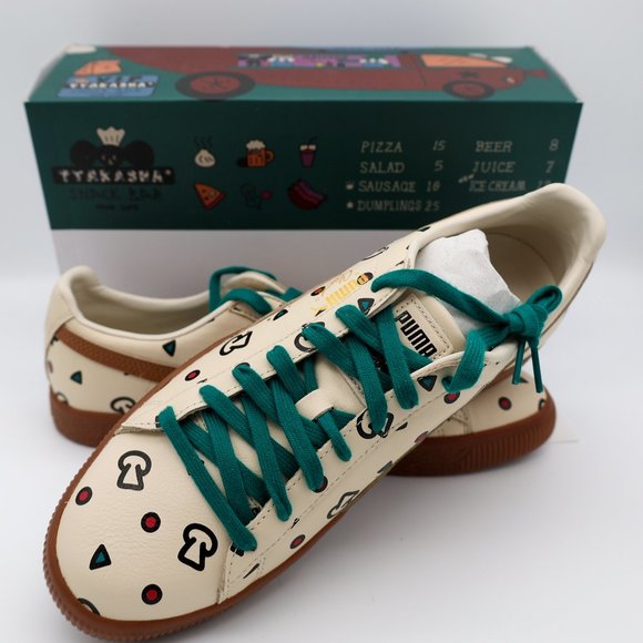 Puma x Tyakasha Clyde Leather Pizza Chef Design Sneakers Mens Size 10.5 NWT - Picture 1 of 16